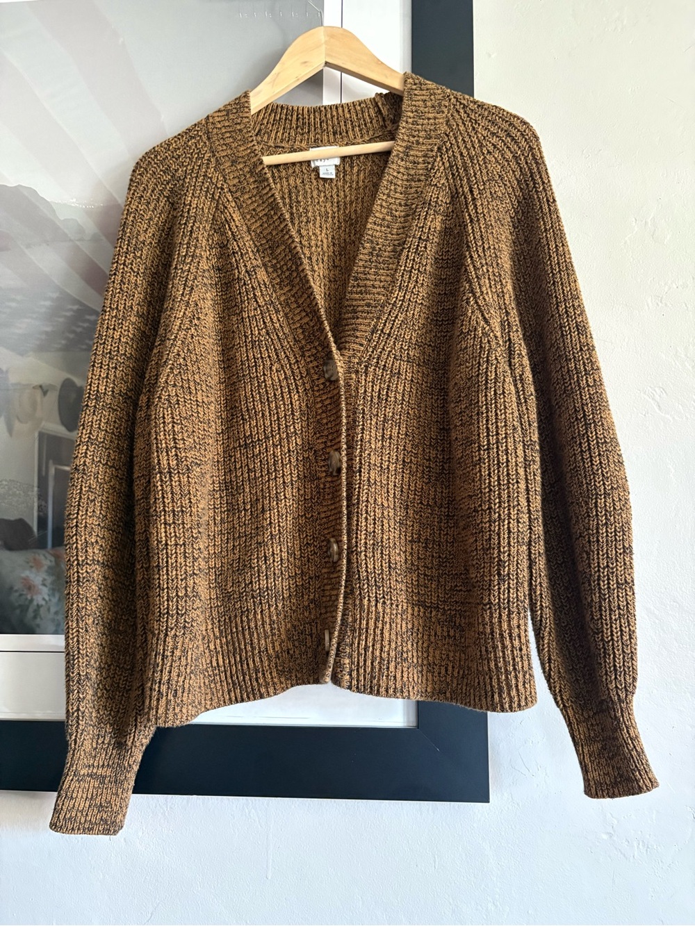a new day Brown Ribbed V-Neck Button Cardigan
